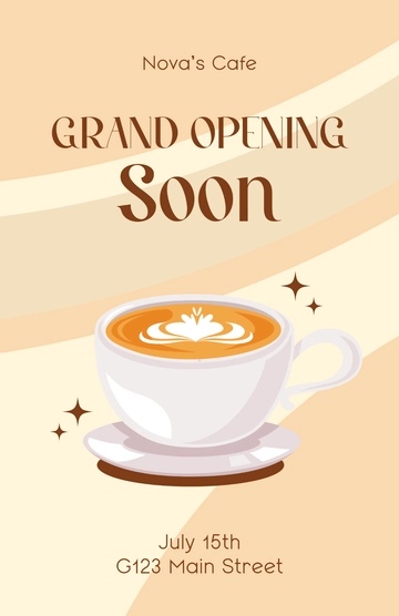 Free Modern Grand Opening Coming Soon Poster Template to Edit Online