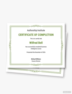 Business Intelligence Tools Certification Template