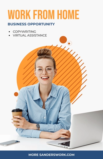Free Simple Work From Home Business Poster Template to Edit Online