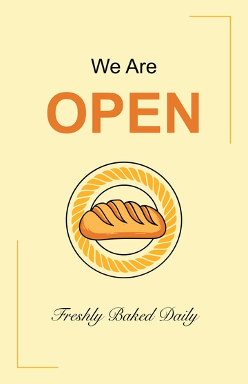 Free Simple We Are Open Bakery Poster Template to Edit Online