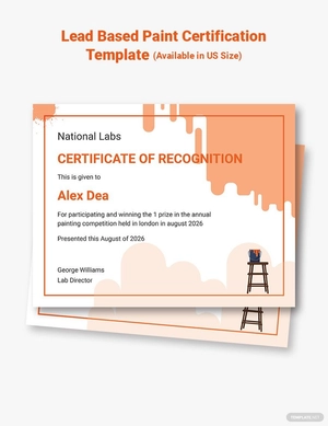 Lead Based Paint Certification Template