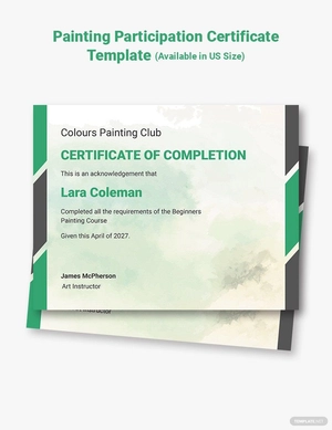 Painting Participation Certificate Template
