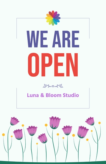 Free Colorful We Are Open Sign Poster Template to Edit Online