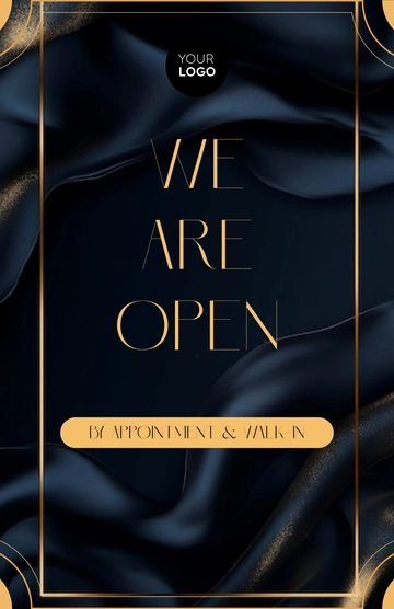 Free Luxury We Are Open Poster Template to Edit Online