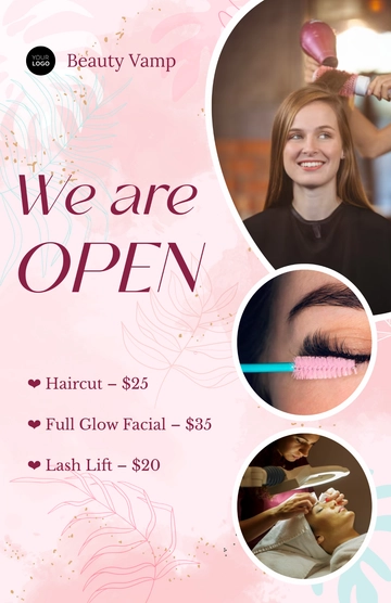 Free We Are Open Poster with Price List Template to Edit Online