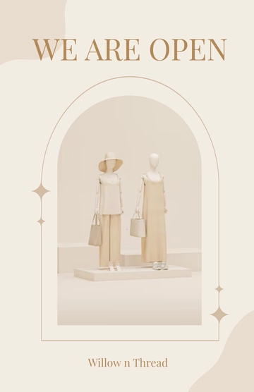 Free Aesthetic We Are Open Shop Poster Template to Edit Online