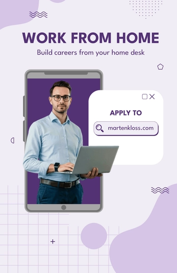 Free Work From Home Concept Poster Design Template to Edit Online