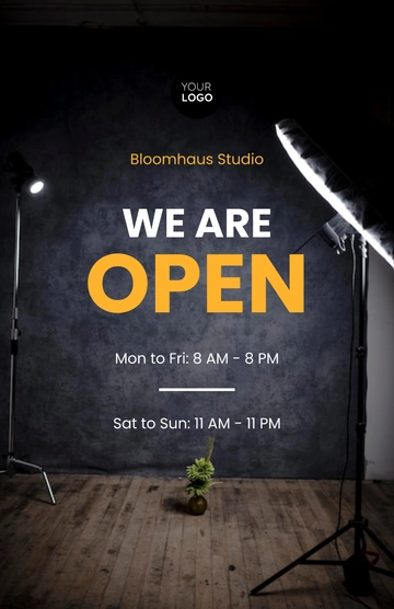 Free Creative We Are Open Wall Poster Template to Edit Online