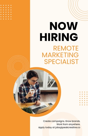 Free Work From Home Marketing Poster Template to Edit Online