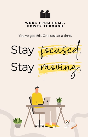 Free Motivational Work From Home Poster Template to Edit Online