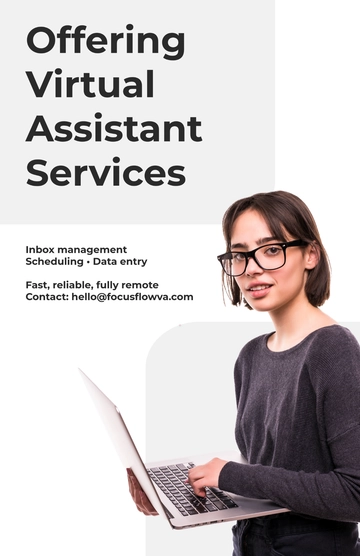 Free Blank Work From Home Advertising Poster Template to Edit Online
