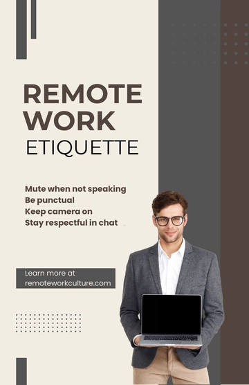 Free Work From Home Professional Etiquette Poster Template to Edit Online