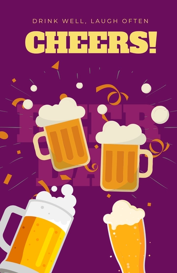 Free Creative International Beer Day Poster Template to Edit Online