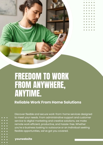 Free Work From Home Services Poster Template to Edit Online