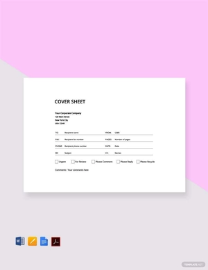 Cover Sheet Template Download