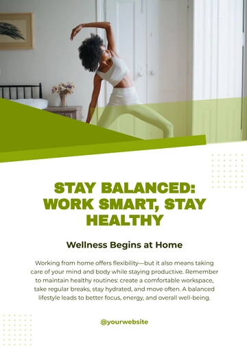 Free Health & Wellness Work From Home Poster Template to Edit Online