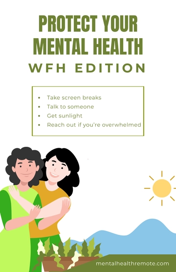 Free Mental Health Work From Home Poster Template to Edit Online