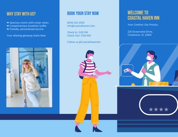 Free Blue Hospitality Brochure Template to Edit Online