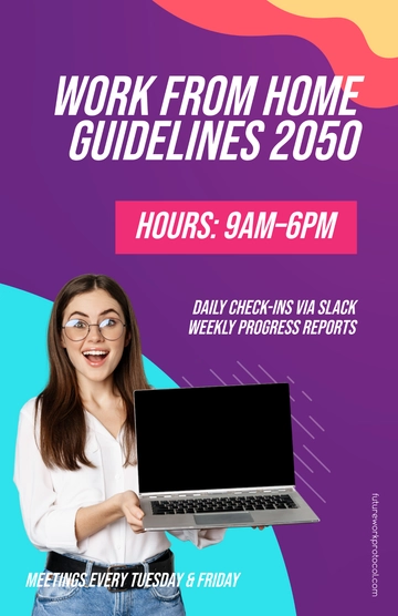 Free Modern Work From Home Guidelines Poster Template to Edit Online