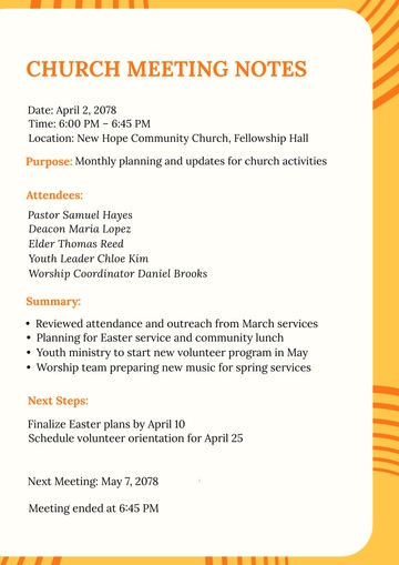 Free Aesthetic Church Meeting Template to Edit Online