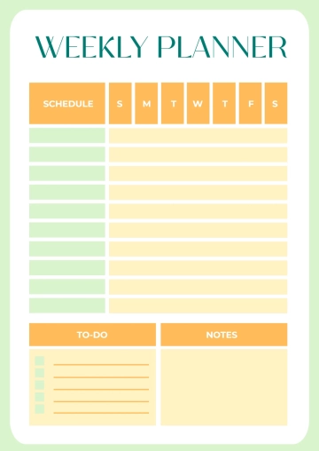 Free Awesome Weekly Planner Template to Edit Online