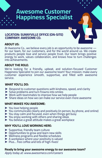 Free Awesome Job Description Template to Edit Online