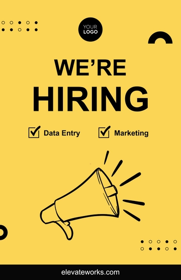 Free Yellow We Are Hiring Work Poster Template to Edit Online