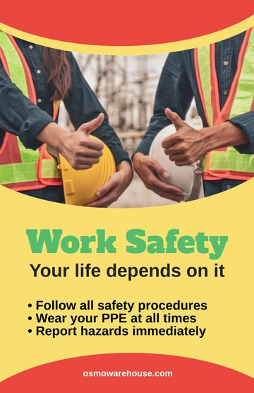 Free Colorful Work Safety Poster Template to Edit Online