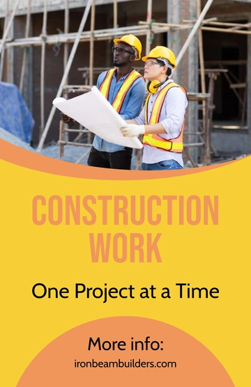 Free Construction Work Poster Template to Edit Online
