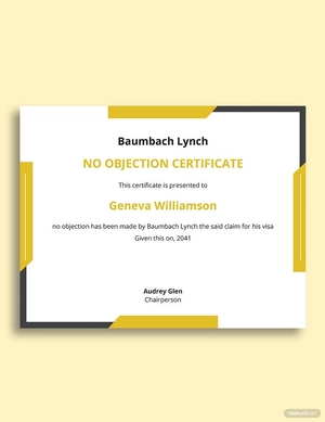 No Objection Certificate For Visa Template