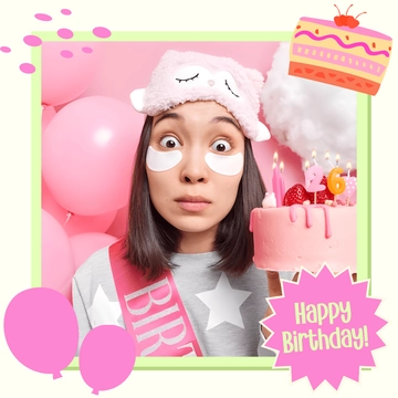 Free Birthday Instagram Frame Template to Edit Online