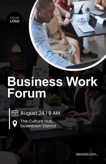Free Black Business Work Poster Template to Edit Online
