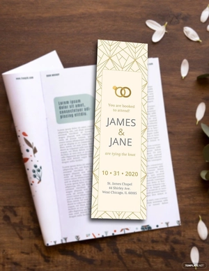 Wedding Bookmark Template
