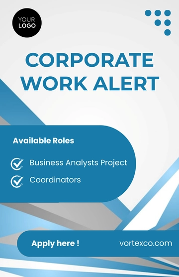 Free Blue Corporate Work Poster Template to Edit Online