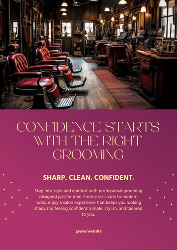 Free Simple Men's Salon Poster Template to Edit Online