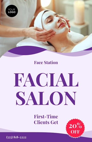 Free Professional Facial Salon Poster Template to Edit Online