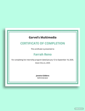 Internship Certificate Letter