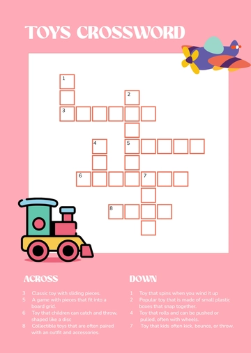 Free Toys Crossword Template to Edit Online