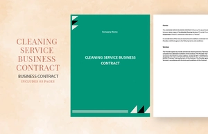 Sample Cleaning Service Business Contract Template