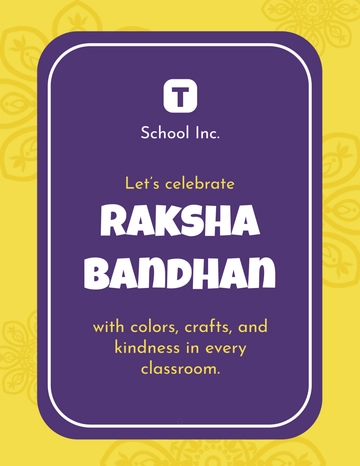 Free Yellow School Raksha Bandhan Flyer Template to Edit Online