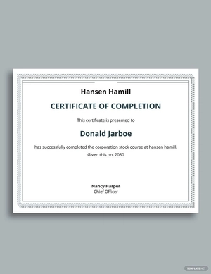 Corporation Stock Certificate Template