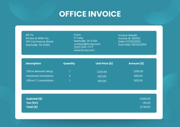 Free Professional Office Invoice Template to Edit Online