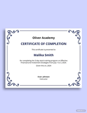 Editable Stock Certificate Template