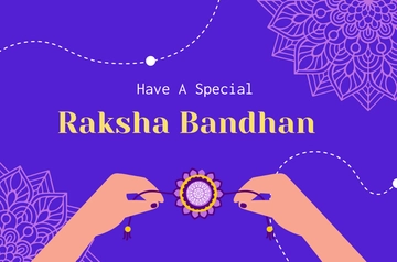 Free Purple Raksha Bandhan Day Banner Template to Edit Online