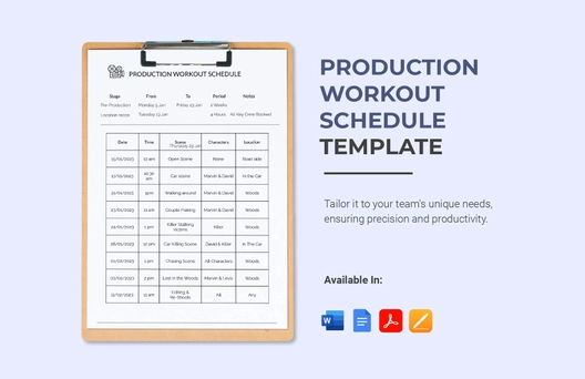 Production Workout Schedule Template