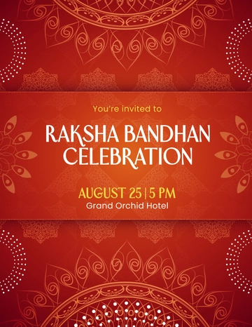 Free Red Raksha Bandhan Promo Flyer Template to Edit Online