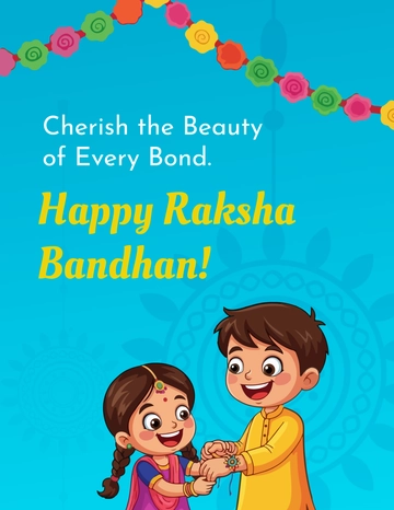 Free Cartoon Raksha Bandhan Flyer Template to Edit Online