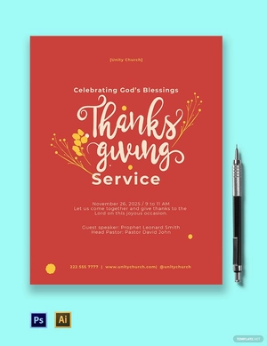 Thanksgiving Service Church Flyer Template