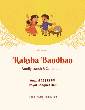 Free Simple Portrait Raksha Bandhan Flyer Template to Edit Online