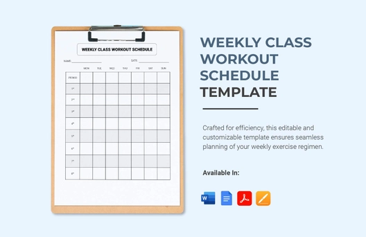 Weekly Class Workout Schedule Template